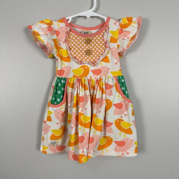 Wildflower Other - Wildflower Girls 12 Months Best Day Ever Chick Dress Short Sleeve Chicken